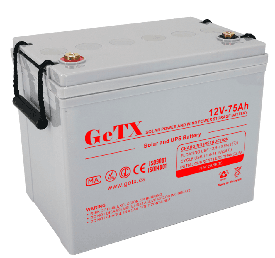 GeTX Rechargeable battery 12V 75Ah Lead Acid GX12-75