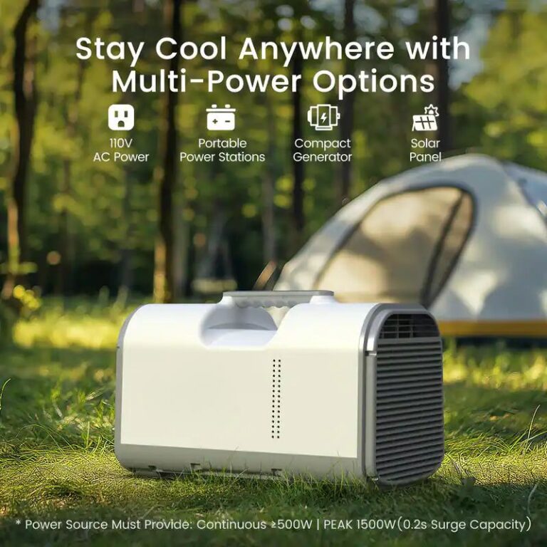 GeTX 4500 BTU 3-in-1 Portable Air Conditioner for Tent, Camping or RV, Remote Control - White