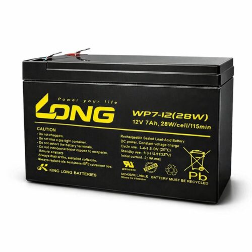 Long 12V 7Ah Rechargeable Sealed Valve Regulated Lead Acid Battery - WP7-12 28W