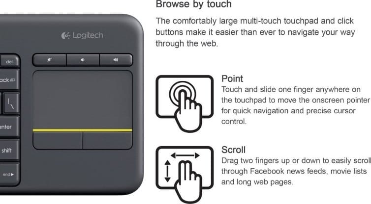 Logitech K400 Plus Wireless Touch Keyboard