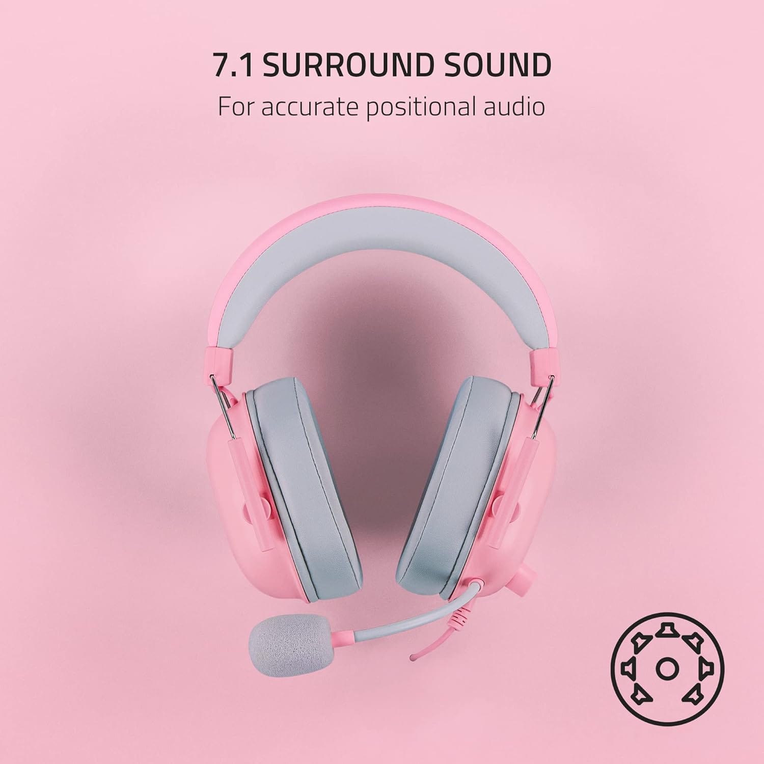Razer BlackShark V2 X Gaming Headset (Quartz Pink) in Iraq