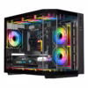 SAMA Neview 2771M MATX Tempered Glass Gaming Case (3 Pre-Installed ARGB Fans + ARGB FAN hub) – Black - Image 2