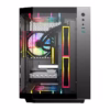 SAMA Neview 2771M MATX Tempered Glass Gaming Case (3 Pre-Installed ARGB Fans + ARGB FAN hub) – Black - Image 3
