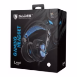 Sades Locust Plus SA-904, RGB Gaming Headset, USB Wired - Black/Blue - Image 4