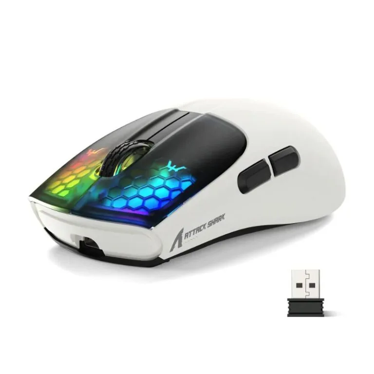 Attack Shark X5 RGB Honeycomb Gaming Mouse Wired/Wireless - White