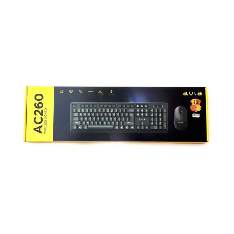 AULA AC260 Wireless Combo Keyboard & Mouse - Black