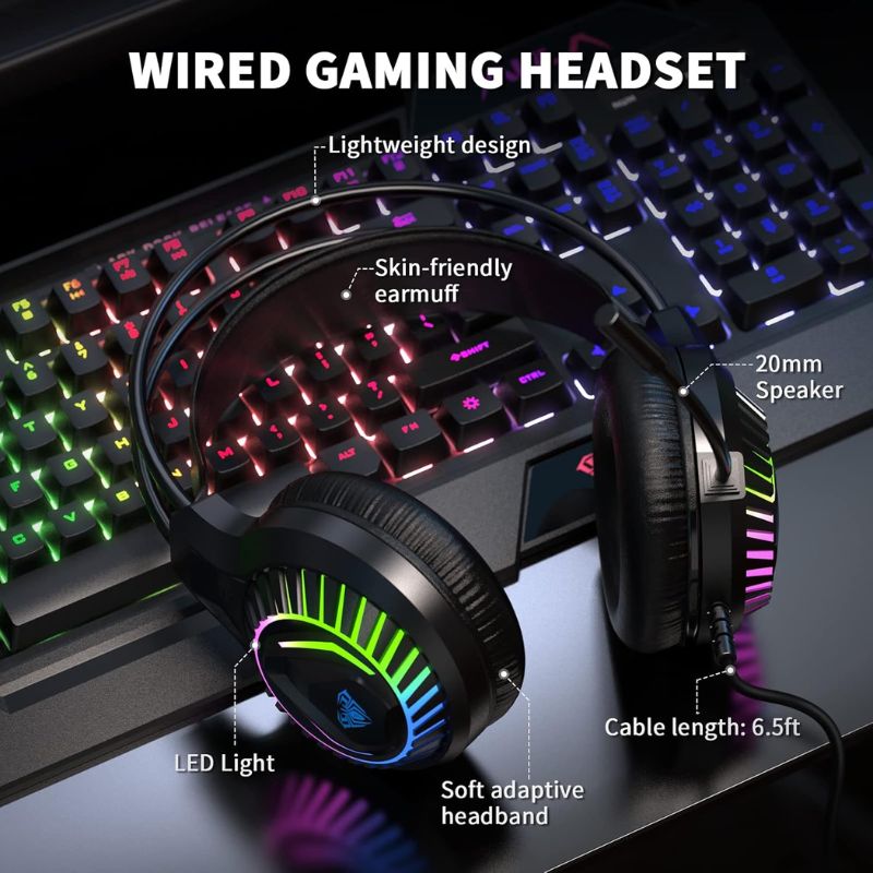 AULA T650 Gaming Keyboard Mouse Headset and Mousepad Combo