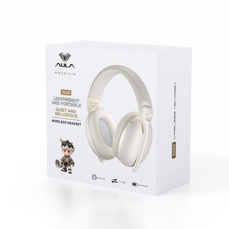 AULA S6 Wireless 3-in-1 Gaming Headset - White