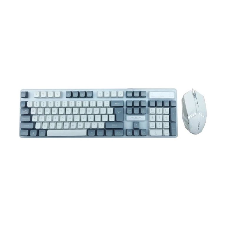 Aula F3061 Membrane Gaming Keyboard & Mouse Combo - Grey White