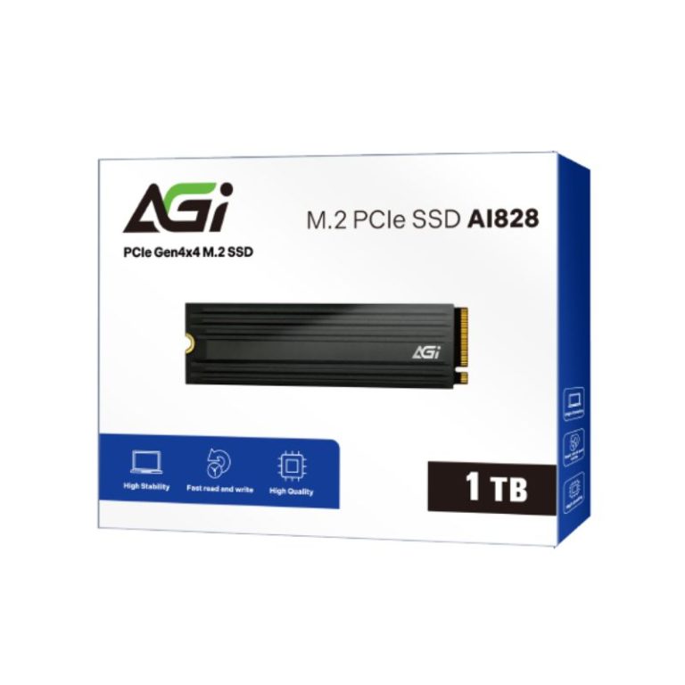 AGI AI828 1TB M.2 NVMe PCIe Gen4 SSD With Heatsink