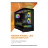 Jungle Leopard MS-01G Mid Tower MATX Gaming Case (3 Pre-Installed ARGB Fans) – Black - Image 3
