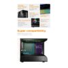 Jungle Leopard MS-01G Mid Tower MATX Gaming Case (3 Pre-Installed ARGB Fans) – Black - Image 4