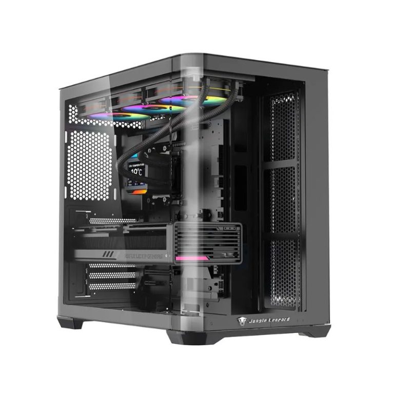 Jungle Leopard AC-01 Curved Mid Tower ATX Case (Without Fans) – Black