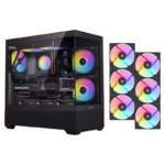 SAMA V40 ATX Mid Tower PC Case (With 6 Pre-Installed ARGB Fans) - Black