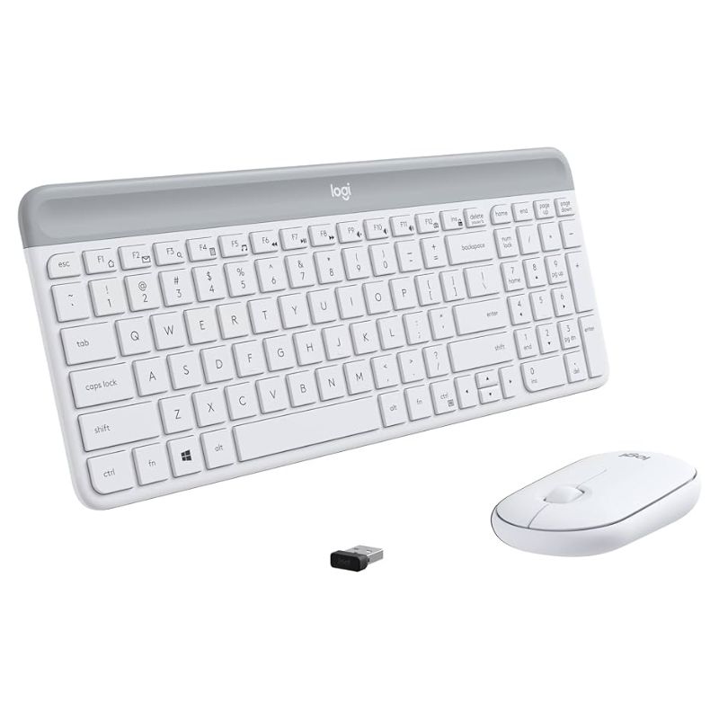 Logitech Logitech MK470 Slim Wireless Combo Keyboard and Mouse – White – 85,000 IQD Iraq