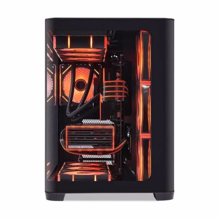 SAMA 2851A ATX Mid-Tower Gaming Case (With 4-ARGB Pre-installed fans & Fan Hub) - Black