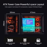 SAMA 2851A ATX Mid-Tower Gaming Case (With 4-ARGB Pre-installed fans & Fan Hub) - Black