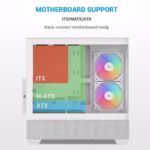 SAMA V40 ATX Mid Tower PC Case (With 6 Pre-Installed ARGB Fans) - White