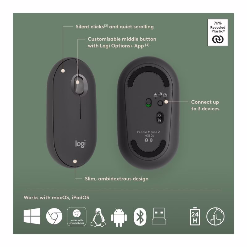 Logitech Pebble 2 Combo Black