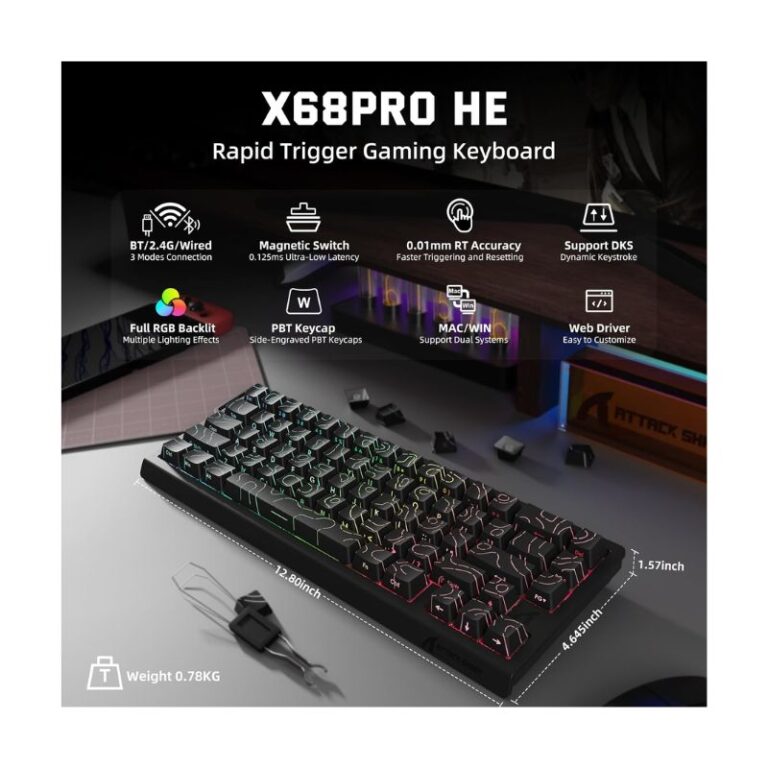 ATTACK SHARK X68 Gaming Keyboard