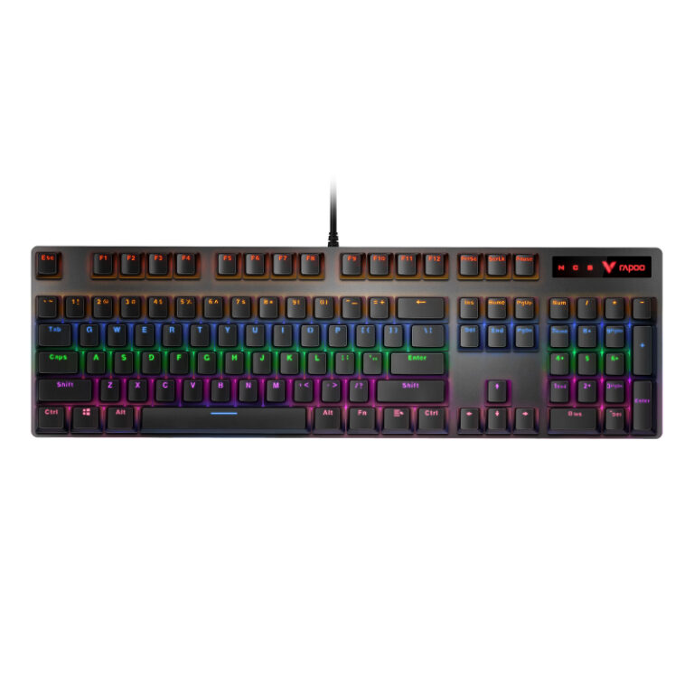 Rapoo V500 Pro 87-Key Mechanical Gaming Keyboard Blue Switch - Black