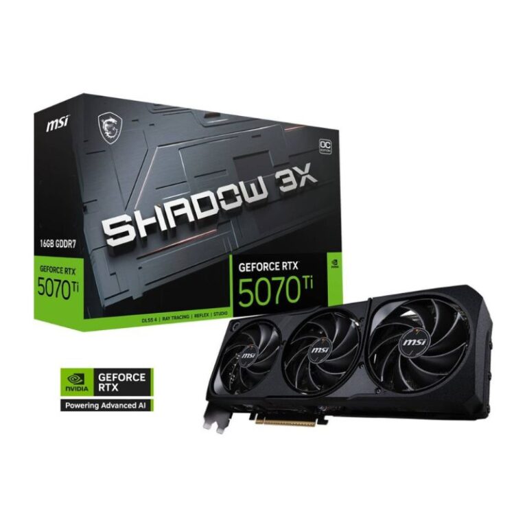 MSI GeForce RTX 5070 Ti SHADOW 3X OC 16GB GDDR7 Graphics Card